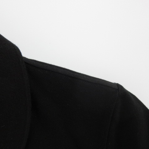 お値下げ 新品未使用 ラコステ黒ポロシャツ size2 ラコステ LACOSTE ポロシャツ 半袖 黒ワニ ワッペン 黒 ブラック