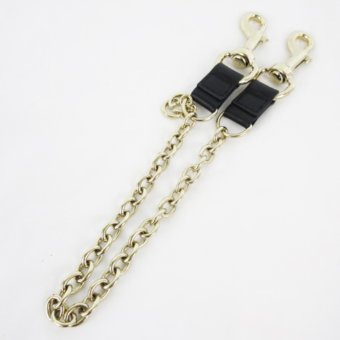 グッチ GUCCI ウォレットチェーン ストラップ ゴールド金具 レザー 黒  
