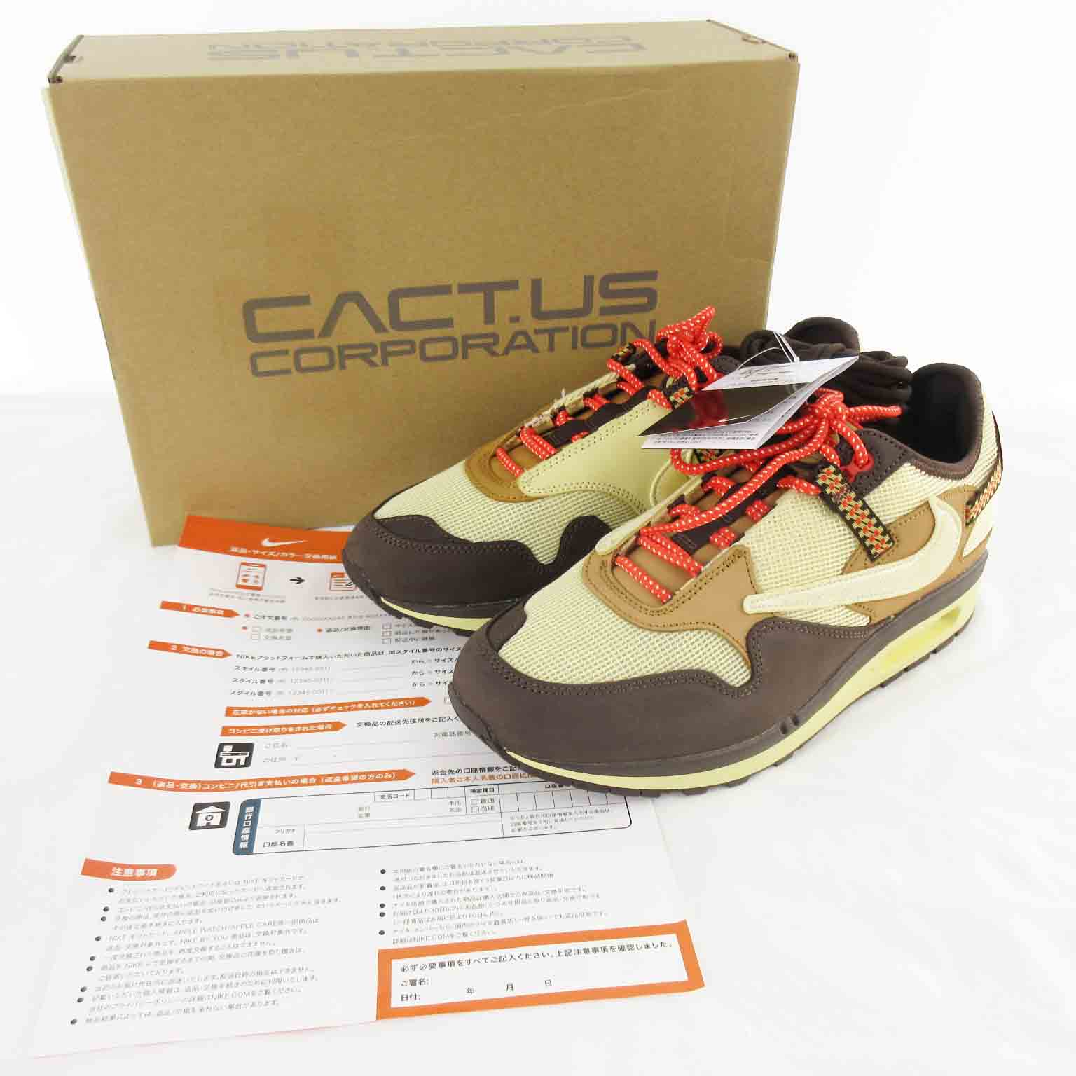 未使用品 ナイキ NIKE TRAVIS SCOTT DO9392-200 AIR MAX 1 CACTUS JACK 