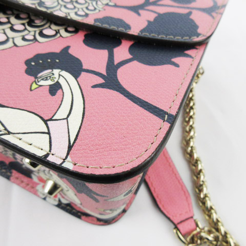 フルラ FURLA ショルダーバッグ メトロポリス チェーン 孔雀 柄 PVC 