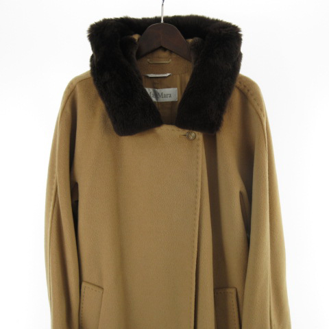 マックスマーラ MAX MARA コート ロング フード ファー 白タグ