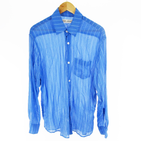 アワーレガシー OUR LEGACY シャツ 長袖 INITIAL SHIRT Blue Rayon 