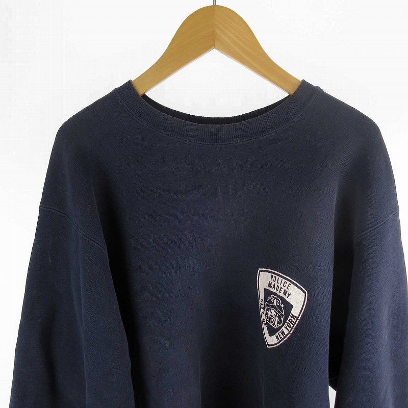 チャンピオン CHAMPION 70s 単色青タグ 染み込み プリント POLICE 