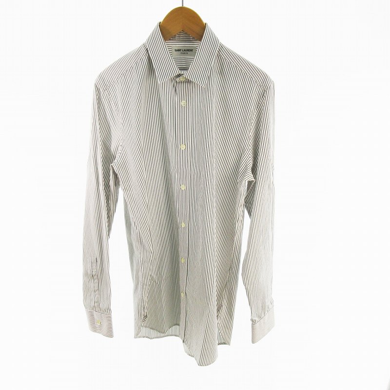 【美品】 SAINT LAURENT シャツ 【サイズ37】 SAINT LAURENT 17SS ストライプシャツ 37 【公式通販】
