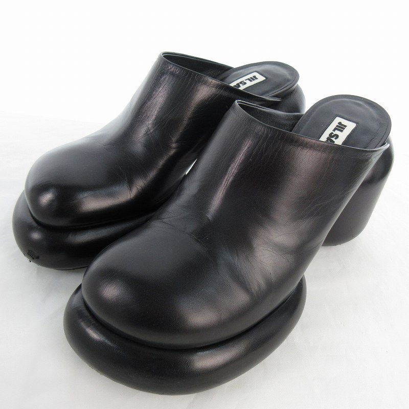 ジルサンダー JIL SANDER 22SS ブロックヒール スムースレザー
