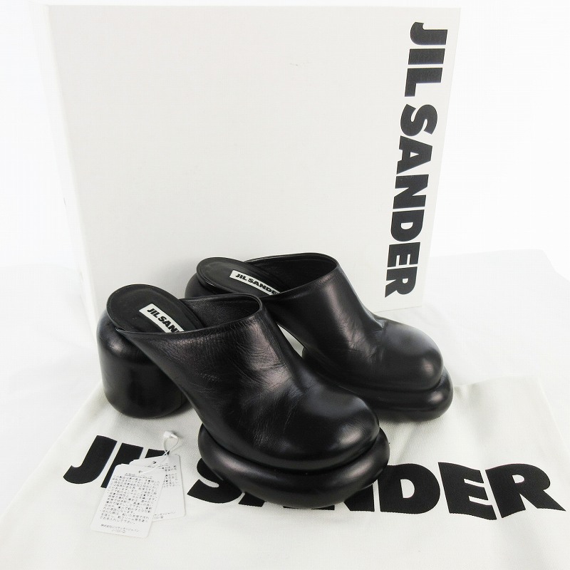 JIL SANDER ブラック ミュール 35 JIL SANDER JILSANDER ジルサンダー サンダル シューズ