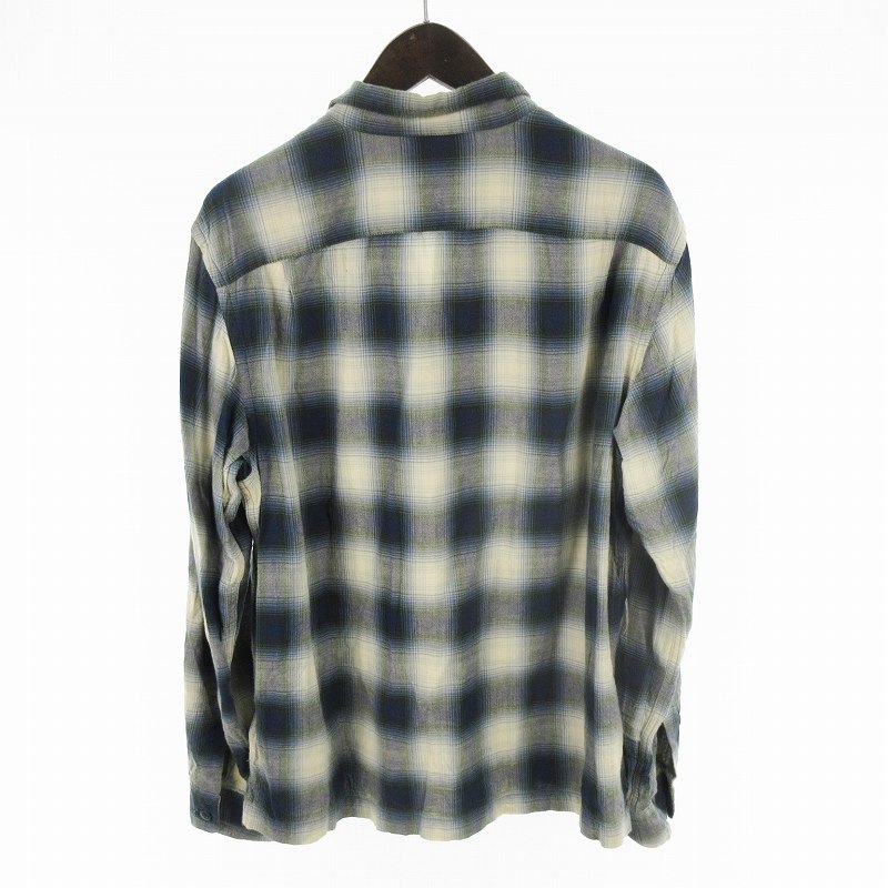 ダブルアールエル RRL シャツ 長袖 オープンカラー オンブレチェック