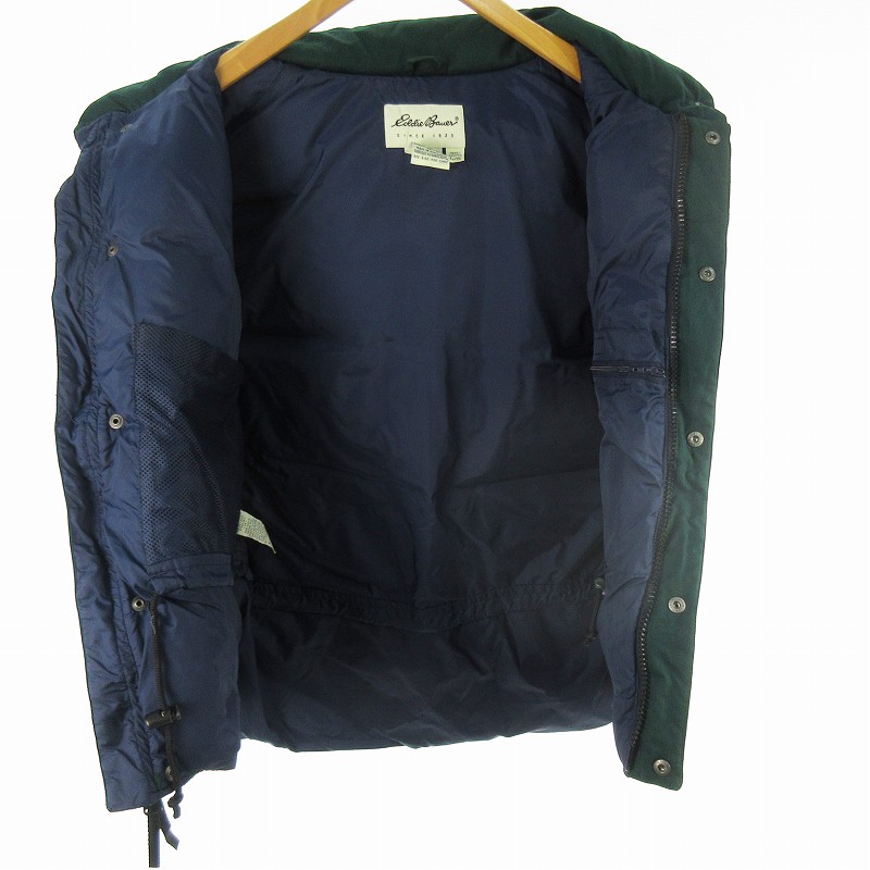 90s Eddie Bauer ダウンベスト グースダウン グリーン 白タグ エディーバウアー EDDIE BAUER 90'S 白タグ ダウンベスト グース