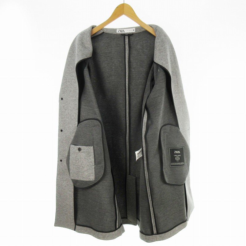 ザラマン ZARA MAN チェスターコート ロング 4WAY COAT ミックスグレー
