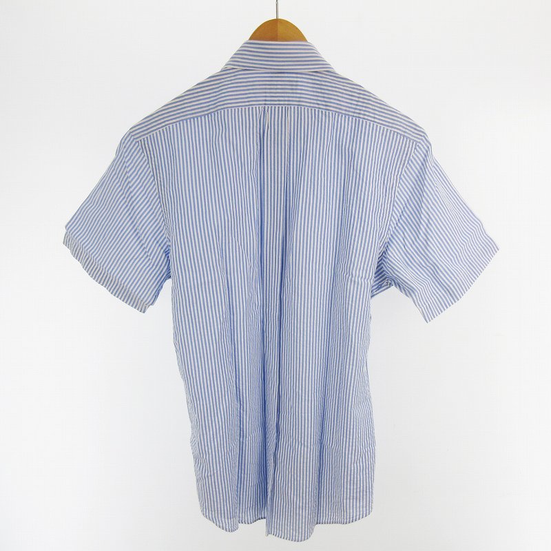 ラルフローレン RALPH LAUREN シャツ 半袖 ボタンダウン ストライプ 青