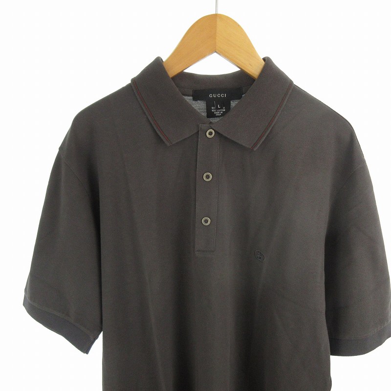 グッチ GUCCI ポロシャツ 半袖 GG柄 刺繍 インターロッキング シェリー