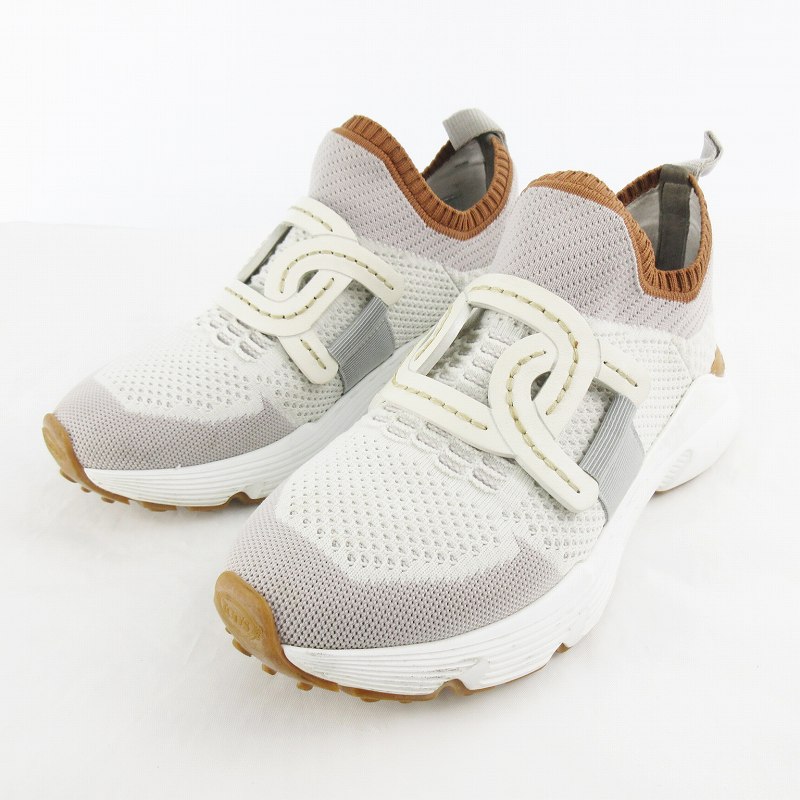 トッズ スニーカー ケイト ハイテクファブリック グレー ブラウン レディース TODS XXW54C0EM60 Q6L FJWE TOD\u0027S（トッズ） スニーカー ケイト ハイテクファブリック グレー