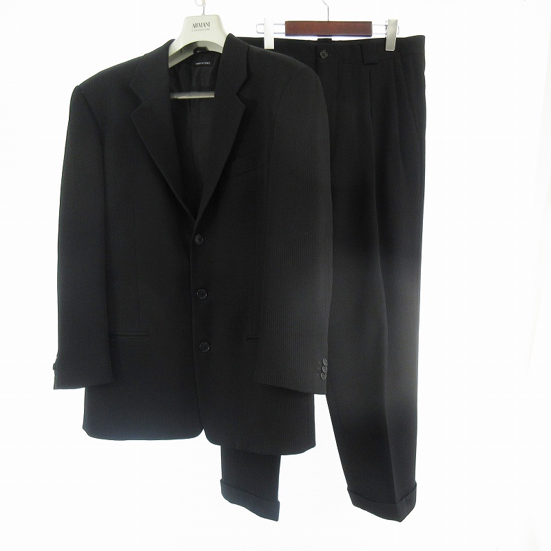 ジョルジオアルマーニ パンツセットアップ ウール 黒 40 イタリア製