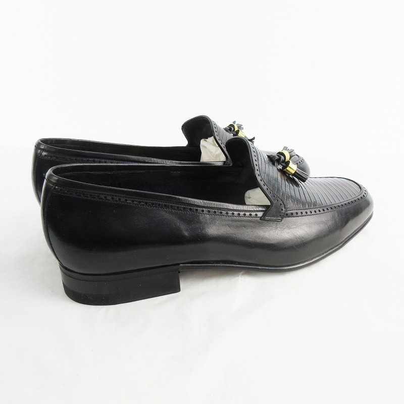 新品同様 アテストーニ タッセルローファー ブラック 未使用品 ア・テストーニ a.testoni ローファー タッセル 黒 ブラック