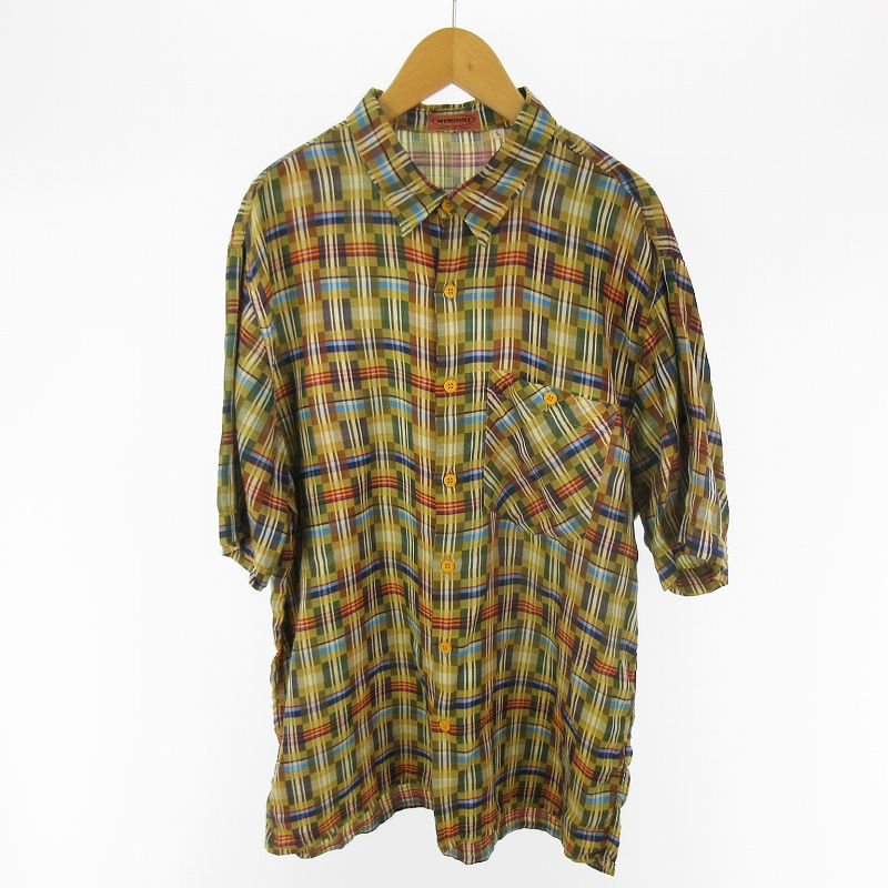 MISSONI ミッソーニマルチカラー半袖シャツ50コットン ミッソーニ MISSONI シャツ 半袖 チェック柄 マルチカラー