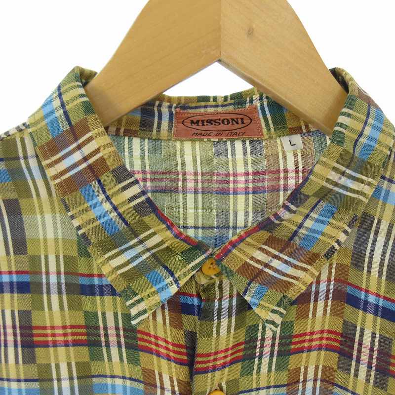 ミッソーニ MISSONI シャツ 半袖 チェック柄 マルチカラー