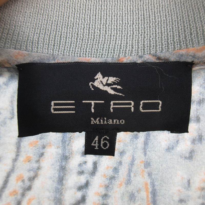 【希少品】ETRO エトロ ペイズリー総柄 半袖ポロシャツ コットン Lサイズ エトロ ETRO ポロシャツ 半袖 ペイズリー柄 シルク グリーン