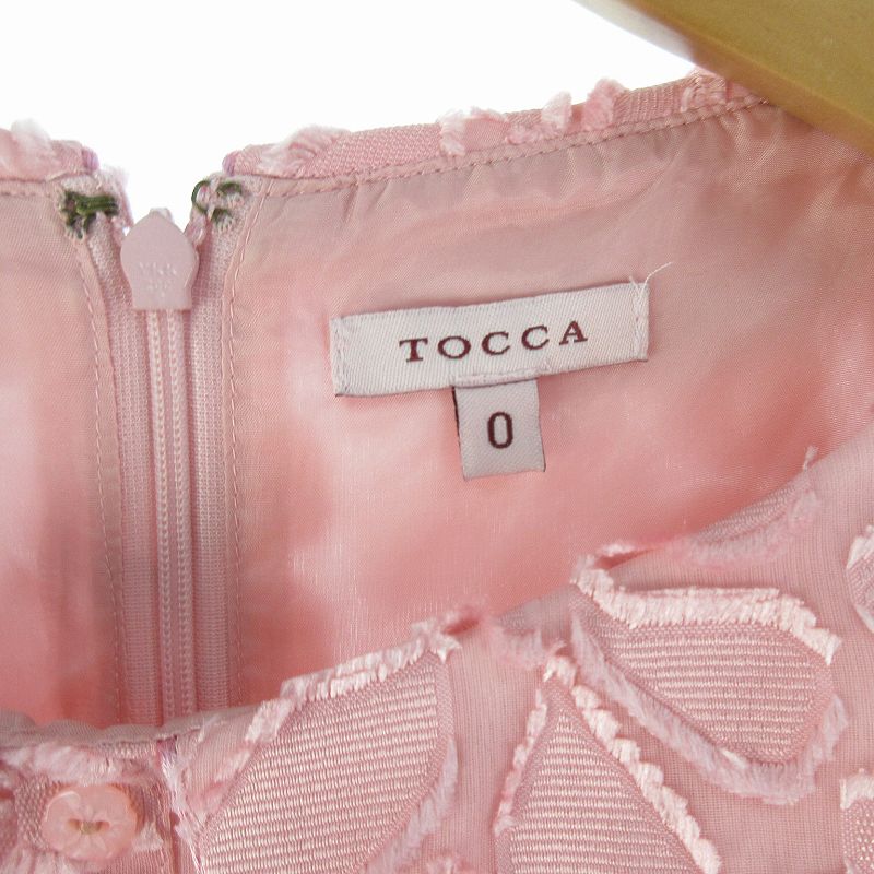 ｛TOCCA｝花柄ピンクAラインワンピース 美品TOCCA トッカ ゴールドレーベル ワンピース ピンク 刺繍 花柄 0