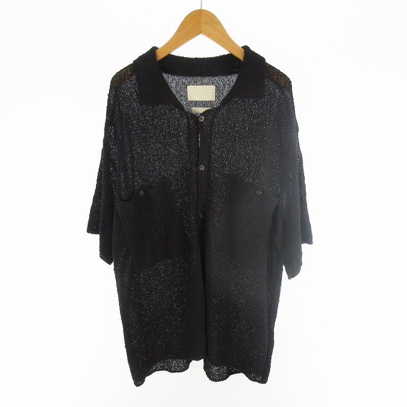 YOKE ヨーク 25SS コットン シアー ニット オープンカラーシャツ 半袖