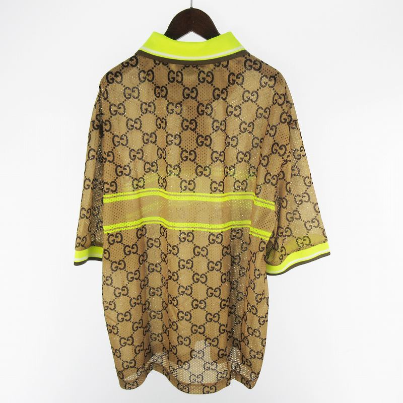 未使用品 グッチ GUCCI 24年製 XL GGプリント 総柄 ロゴ 半袖 メッシュ 