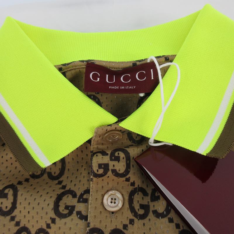 未使用品 グッチ GUCCI 24年製 XL GGプリント 総柄 ロゴ 半袖 メッシュ 