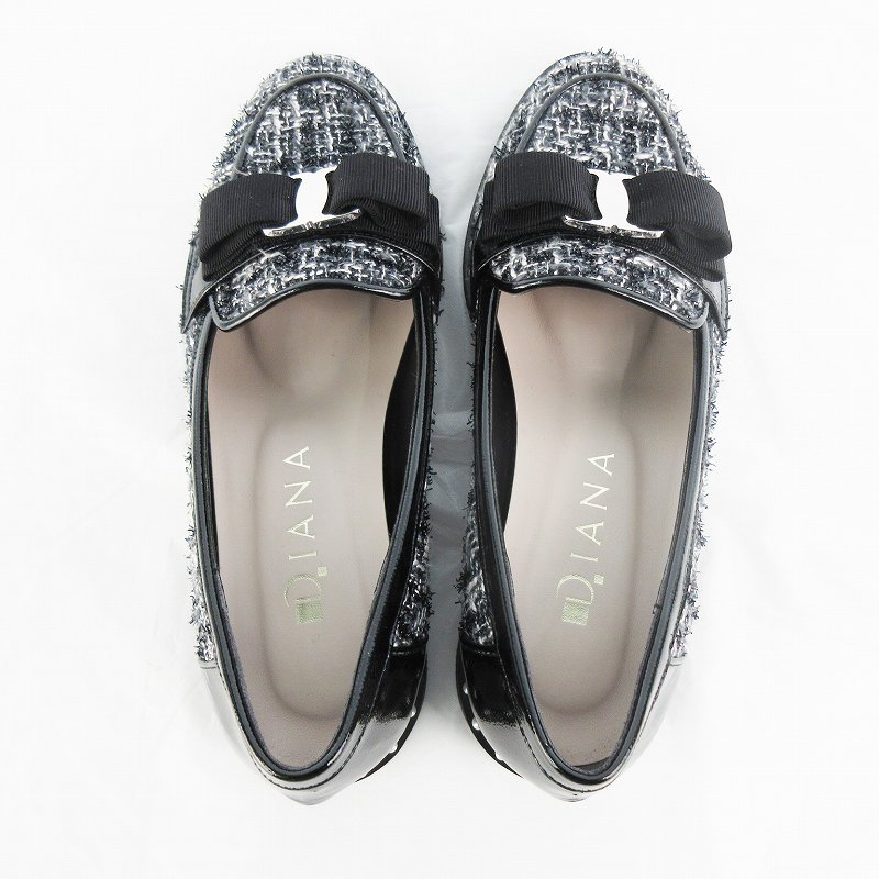 いっちゃんDIANA リボンパールローファー リボン ツイード 24cm いっちゃん様専用DIANA リボンパールローファー リボン ツイード 24cm