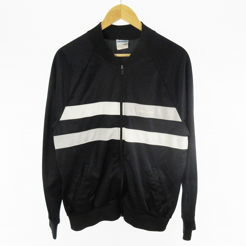 【未使用 adidas トラックジャケット トレフォイル 白 黒】 アディダス adidas USA製 80'S 90'S トラックジャケット ジャージ
