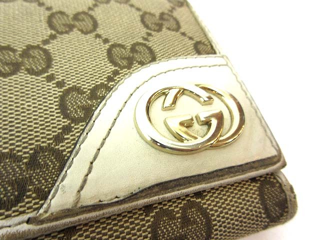 グッチ GUCCI 長財布 折財布 キャンバス GG柄 Wホック 181593