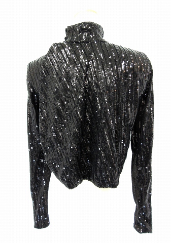 ザラ Zara カットソー スパンコール 長袖 黒 ブラック M レディース 122 ベクトルパーク
