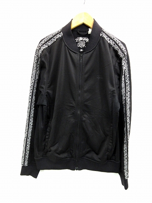 ステューシー STUSSY トラックジャケット ジャージ 黒 ブラック M ☆AA 