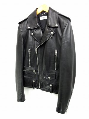 Saint 寄り切り Laurent 13aw スミインク レザー ライラーダース