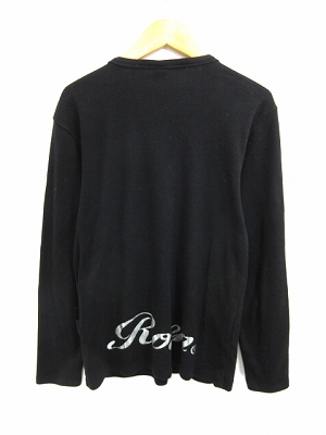 ロエン Roen Tシャツ ロンT スカル ドクロ スタッズ 黒 ブラック 44 