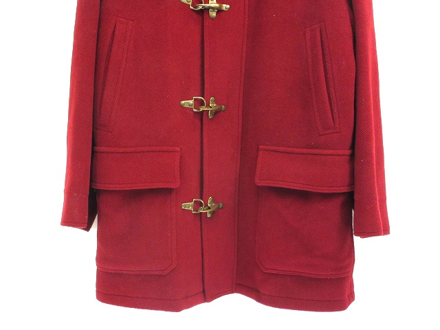 エルメス HERMES ステンカラ―コート 裏地ロゴ 赤 レッド 48 国内正規