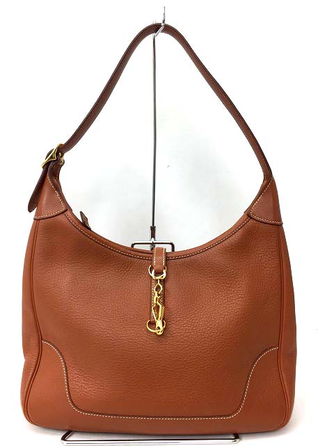 エルメス HERMES トリム31 ショルダーバッグ レザー 茶 S84 B刻印 