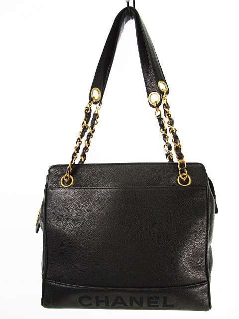 シャネル CHANEL ショルダーバッグ チェーン レザー キャビアスキン 
