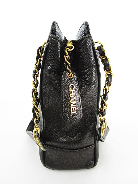 シャネル CHANEL ショルダーバッグ チェーン レザー キャビアスキン 