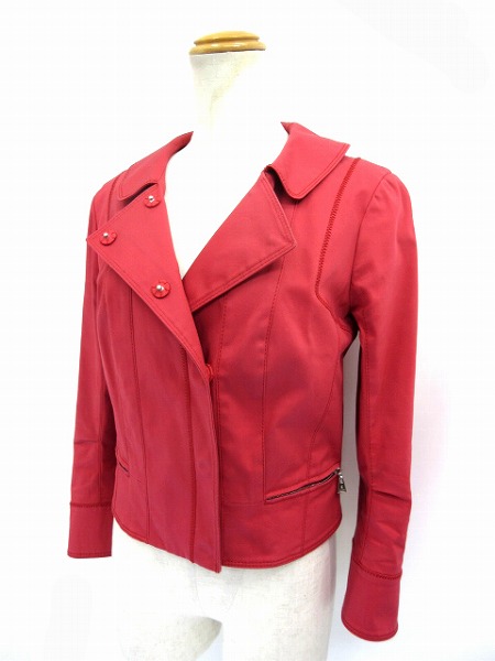 ルイヴィトン　本革ジャケット　ピンク ルイヴィトン LOUIS VUITTON ライダースジャケット フランス製 裏地