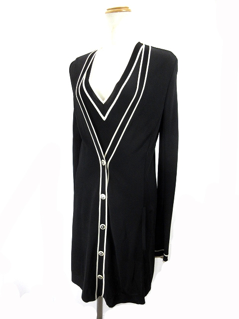 シャネル CHANEL ロングカーディガン ノースリーブVネックニット  