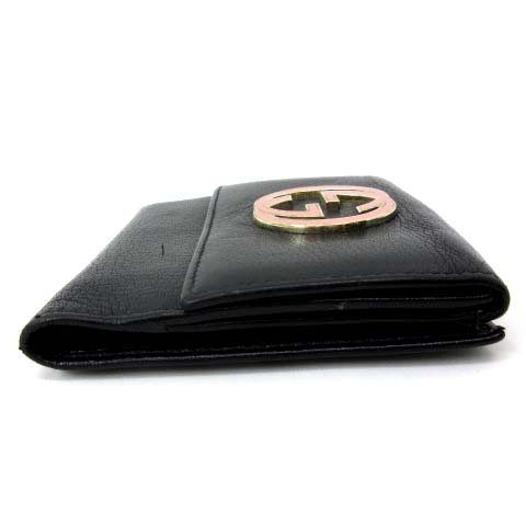 グッチ GUCCI 二つ折り財布 GGマーモント レザー 黒 ブラック