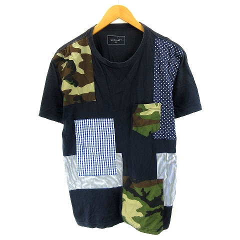 ソフネット SOPHNET. パッチワークTシャツ 半袖 迷彩柄 星柄 ソフネット SOPHNET. パッチワークTシャツ 半袖 迷彩柄 星柄