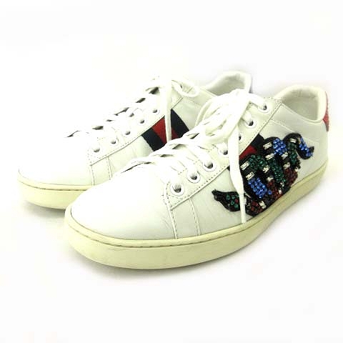 グッチ GUCCI ローカットスニーカー レザー エーススネーク刺繍 