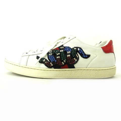 グッチ GUCCI ローカットスニーカー レザー エーススネーク刺繍 