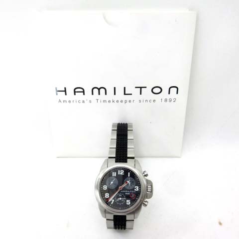 ハミルトン HAMILTON 腕時計 6303 クロノグラフ 黒文字盤 デイト
