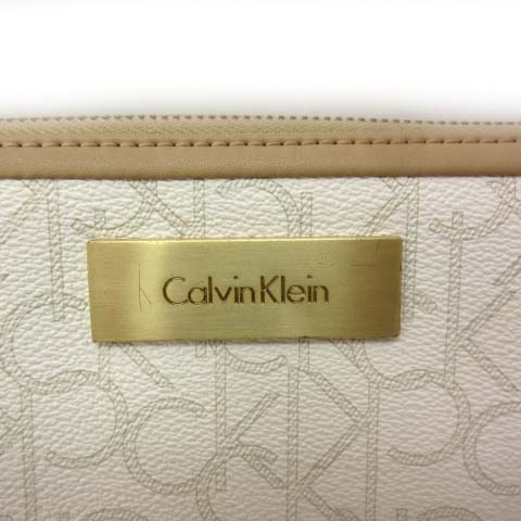   長財布 レザー ホワイト CK ロゴ カルバンクライン CALVIN KLEIN 長財布 ラウンドファスナー PVC