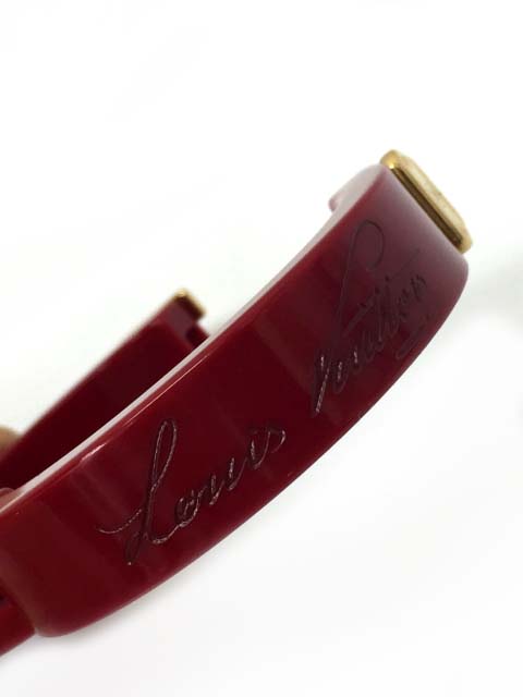 Louis Vuitton 赤 レザー バングル Louis Vuitton ルイヴィトン ヴェルニ レザー バングル ルージュ