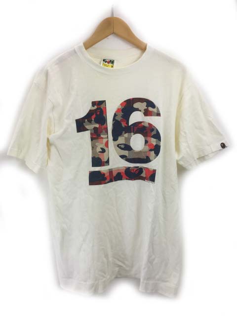 アベイシングエイプ A BATHING APE Tシャツ 半袖 迷彩 クルーネック