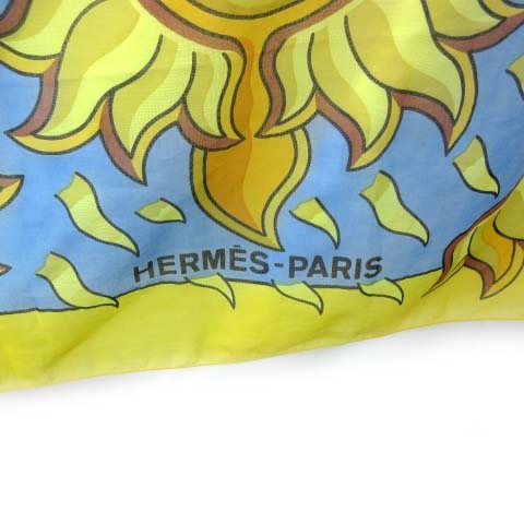エルメス HERMES 大判ストール スカーフ パレオ コットン 太陽柄 