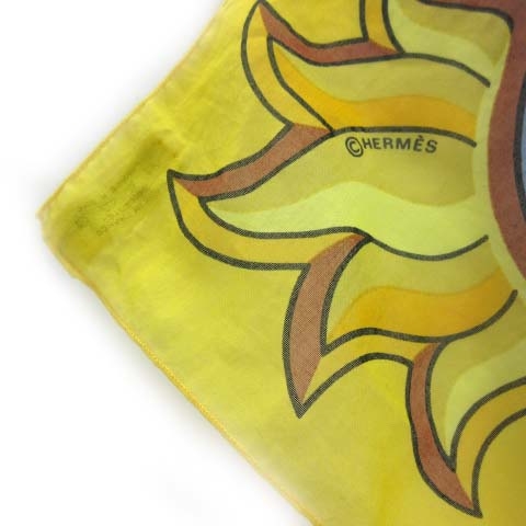 エルメス HERMES 大判ストール スカーフ パレオ コットン 太陽柄