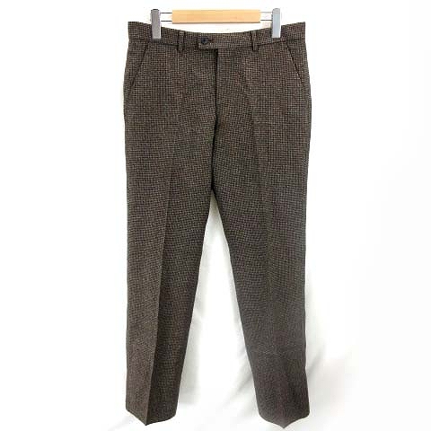 ポールスミス Paul Smith ウールパンツ スラックス 千鳥格子柄 ブラウン ブラック 80 秋冬 メンズ 122 ベクトルパーク