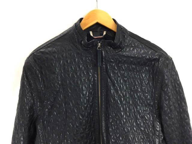 ARMANI JEANS】レザートレンチコート キルティング ダークブラウン 無縁 